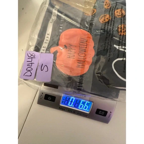 NWT Rae Dunn 'Momster' Halloween Size S Long Sleeve Black Shirt w/ Pumpkin Socks - Picture 7 of 7